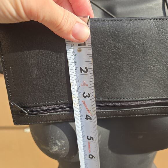 Fossil Genuine Leather Black Anti Theft Neck Travel Wallet Passport Holder - Picture 10 of 11